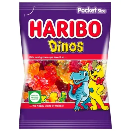 HARIBO DINOS ŻELKI OWOCOWE W KSZTAŁCIE DINOZAURÓW 100g