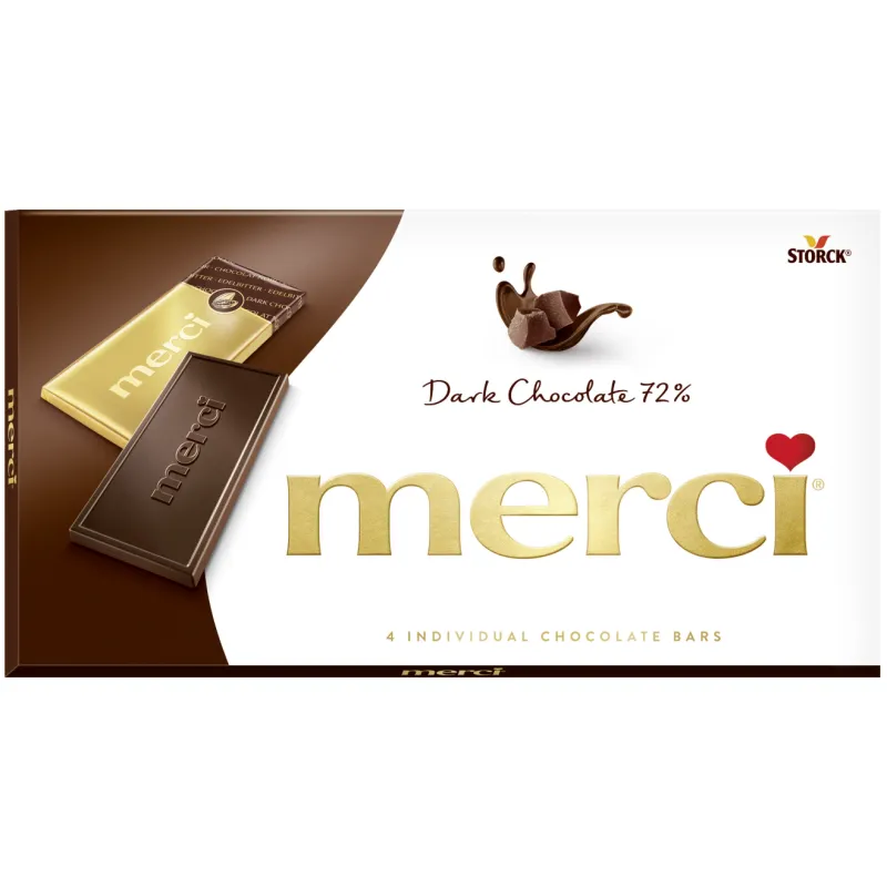 MERCI CZEKOLADA GORZKA 72% W MINI TABLICZKACH 100g