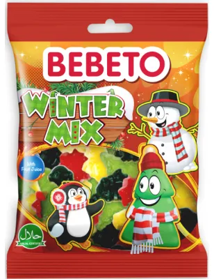 BEBETO WINTER MIX 80g  ŻELKI OWOCOWE CHOINKI BAŁWANKI