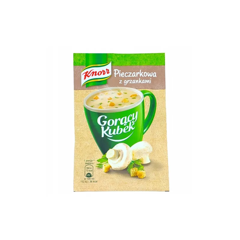 KNORR GORĄCY KUBEK PIECZARKOWA Z GRZANKAMI 15g KNORR GORĄCY KUBEK PIECZARKOWA Z GRZANKAMI 15g