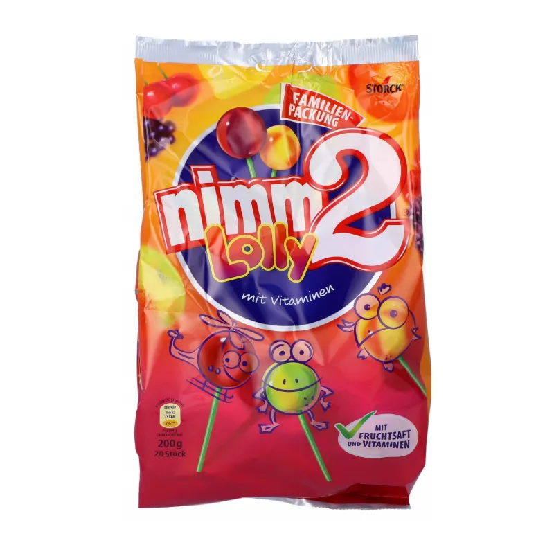NIMM2 Lizaki Lolly 120g Lizaki Owocowe z Witaminami 12 sztuk
