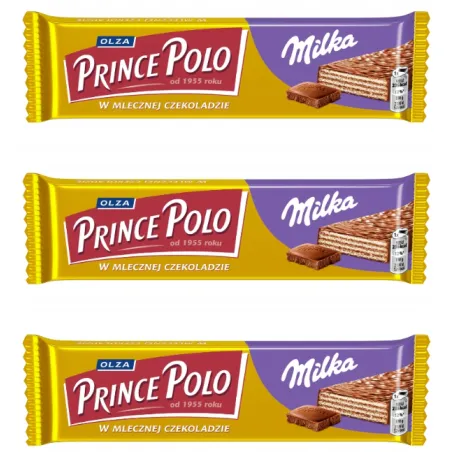 PRINCE POLO KRUCHY WAFELEK W MLECZNEJ CZEKOLADZIE MILKA 45 g