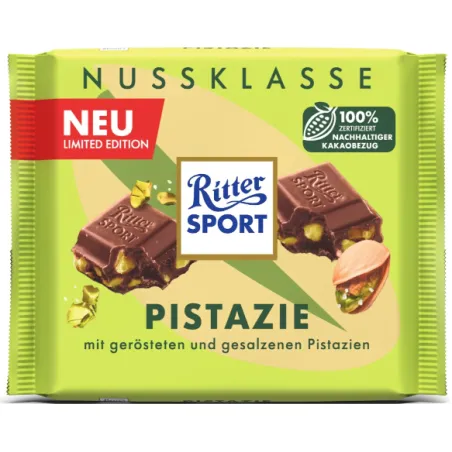 RITTER SPORT CZEKOLADA MLECZNA Z SOLONYMI PISTACJAMI 100g