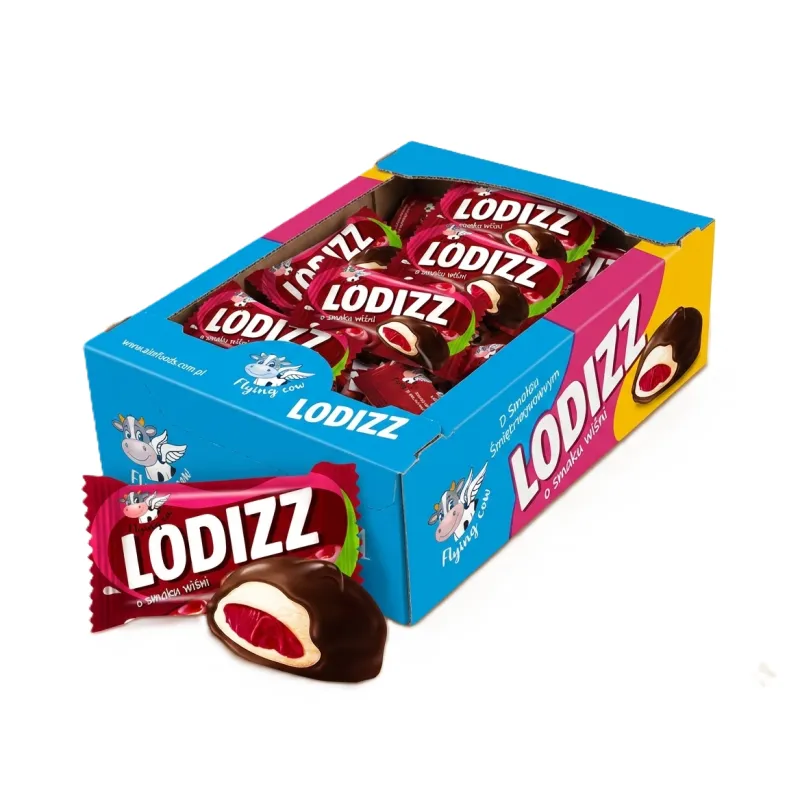 LODIZZ CUKIERKI PIANKOWE Z NADZIENIEM WIŚNIOWYM 1KG Flying Cow