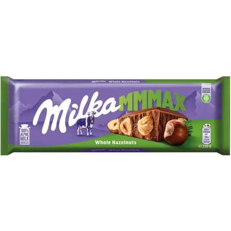 MILKA WHOLE HAZELNUT CZEKOLADA MLECZNA Z CAŁYMI ORZECHAMI LASKOWYMI 250g