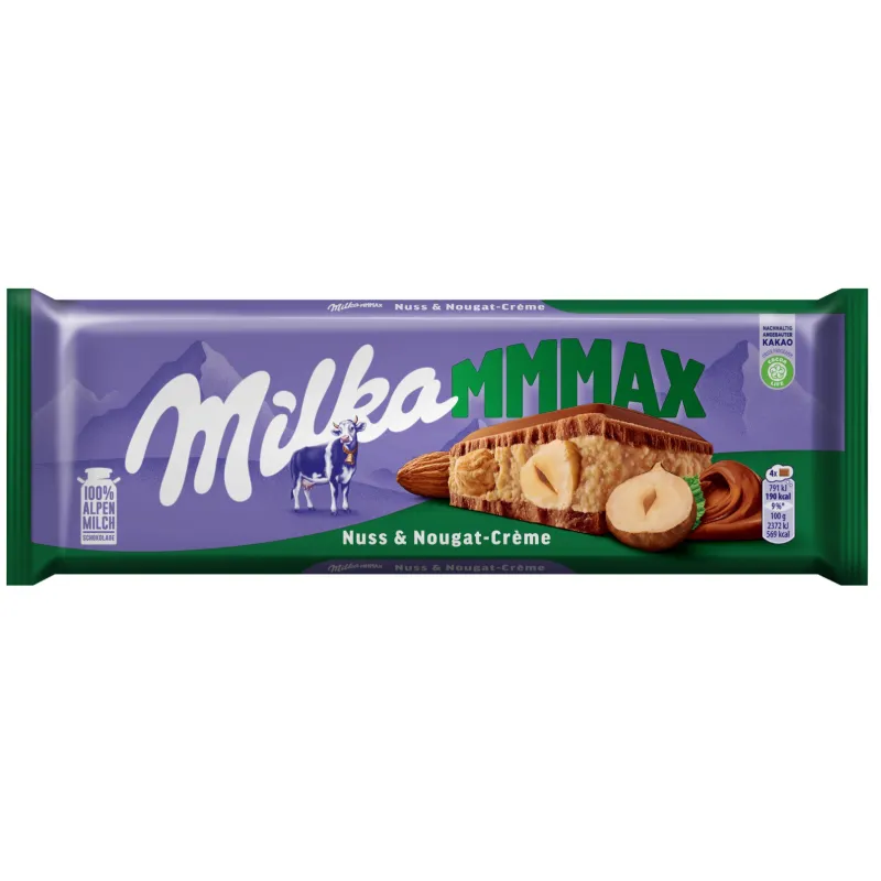 MILKA NUSS & NUGAT CREME 300g CZEKOLADA NUGATOWA Z CAŁYMI ORZECHAMI 300g