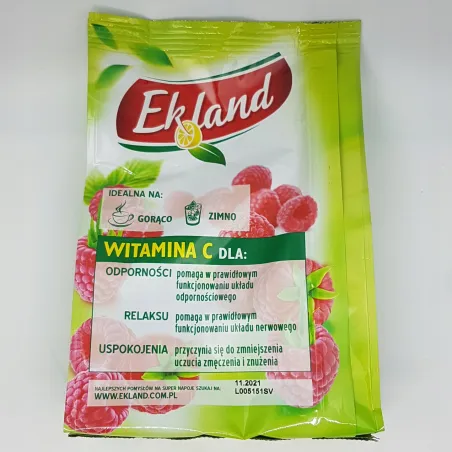 EKLAND MALINOWY – Rozpuszczalny Napój Herbaciany z Witaminą C 300g