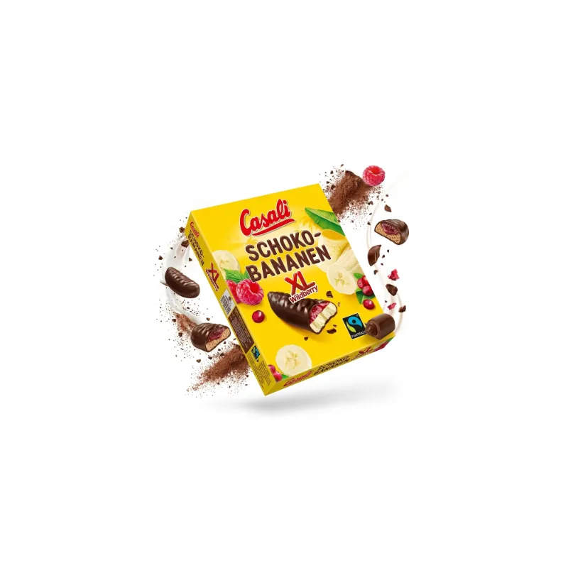 CASALI SCHOKO-BANANEN PIANKI BANANOWE Z GALARETKĄ W CZEKOLADZIE 140g BEZ GLUTENU