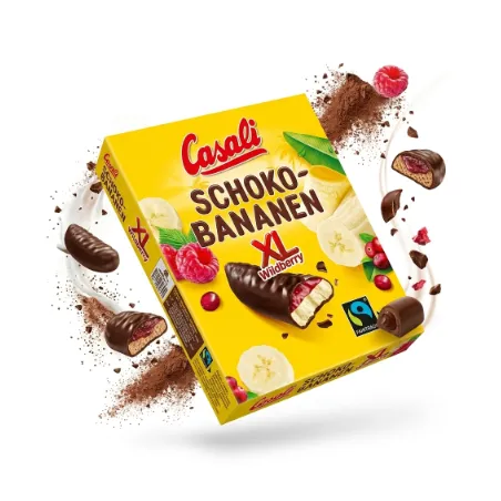 CASALI SCHOKO-BANANEN PIANKI BANANOWE Z GALARETKĄ W CZEKOLADZIE 140g BEZ GLUTENU