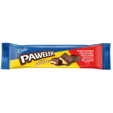 PAWEŁEK ADVOCAT 45g E.WEDEL BATONIK W CIEMNEJ CZEKOLADZIE