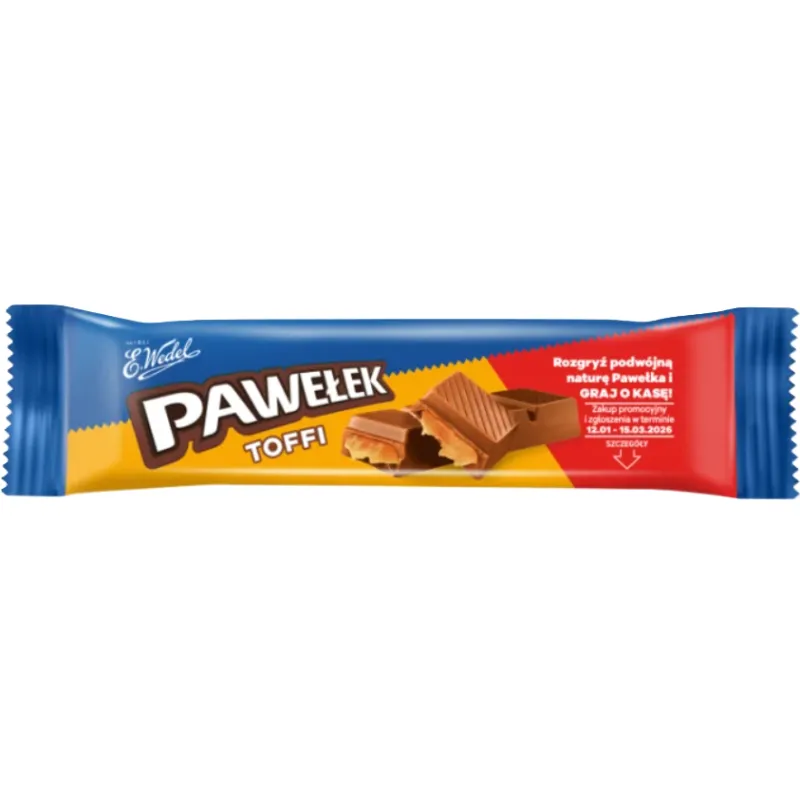 PAWEŁEK TOFFI 45g E.WEDEL BATONIK W MLECZNEJ CZEKOLADZIE