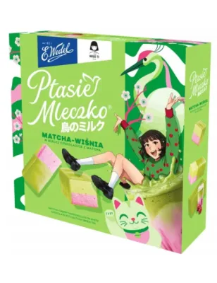 PTASIE MLECZKO WEDEL MATCHA WIŚNIA MISS IT W BIAŁEJ CZEKOLADZIE 340g