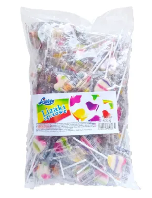 LIZAKI TĘCZOWE LIWOCZ OWOCOWE W KSZTAŁCIE SERCA 8g x 100szt GRAN-PIK LIWOCZ