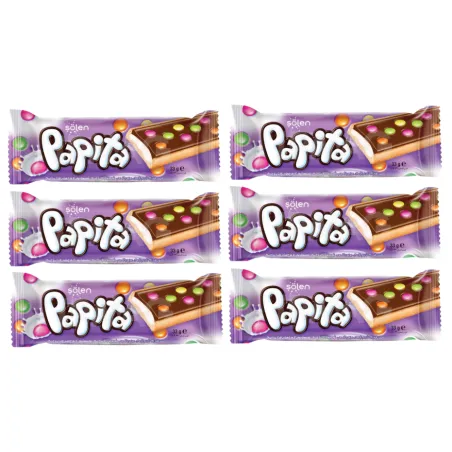 PAPITA MLECZNA BATON Z KRUCHYM CIASTECZKIEM Z DRAŻETKAMI 33g SOLEN