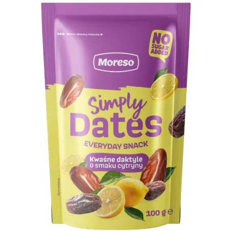 SIMPLY DATES KWAŚNE DAKTYLE O SMAKU CYTRYNY 100g MORESO
