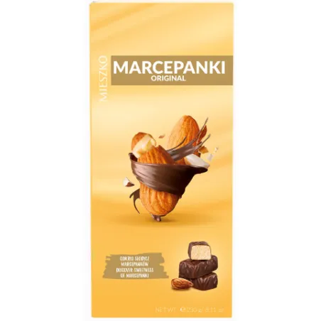 MARCEPANKI BOMBONIERKA CUKIERKI Z MARCEPANEM 230g MIESZKO