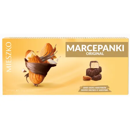 MARCEPANKI BOMBONIERKA CUKIERKI Z MARCEPANEM 230g MIESZKO