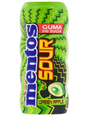 MENTOS SOUR GREENAPPLE GUMA DO ŻUCIA BEZ CUKRU 30g
