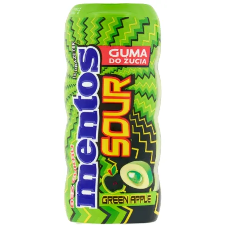 MENTOS SOUR GREENAPPLE GUMA DO ŻUCIA BEZ CUKRU 30g