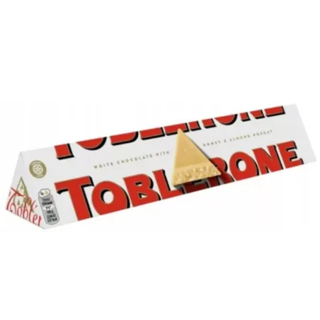 TOBLERONE WHITE SZWAJCARSKA BIAŁA CZEKOLADA Z NUGATEM 100g