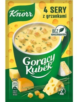 KNORR GORĄCY KUBEK 4 SERY ZUPA Z GRZANKAMI 17g
