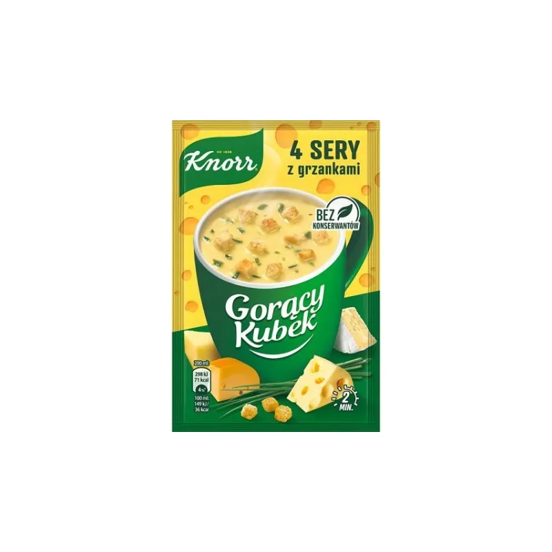 KNORR GORĄCY KUBEK 4 SERY ZUPA Z GRZANKAMI 17g KNORR GORĄCY KUBEK 4 SERY ZUPA Z GRZANKAMI 17g