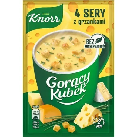 KNORR GORĄCY KUBEK 4 SERY ZUPA Z GRZANKAMI 17g
