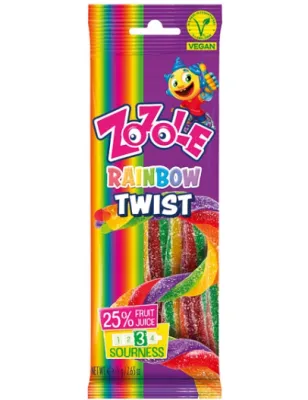 ZOZOLE ŻELKI RAINBOW TWIST KWAŚNE 75g VEGAN