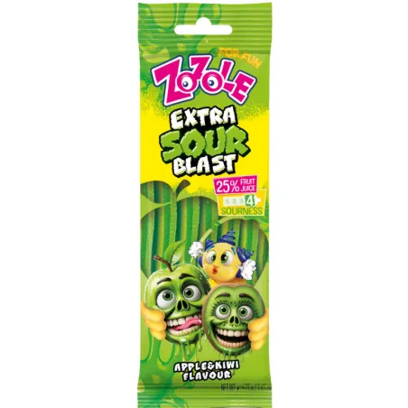 ZOZOLE ŻELKI EXTRA SOUR BLAST JABŁKO KIWI 75g