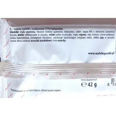 GÓRALKI NAGIE EXTRA KAKAOWE WAFELKI 42g