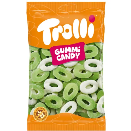 TROLLI ŻELKI GUMMI CANDY APPLE RINGS JABŁKOWE KRĄŻKI 1kg BEZGLUTENU