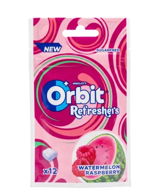 GUMA ORBIT REFRESHER'S WATERMELON RASPBERRY ARBUZ MALINA 26g