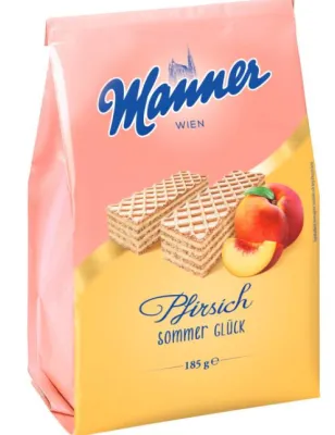 MANNER WAFLE Z KREMEM BRZOSKWINIOWYM 185g