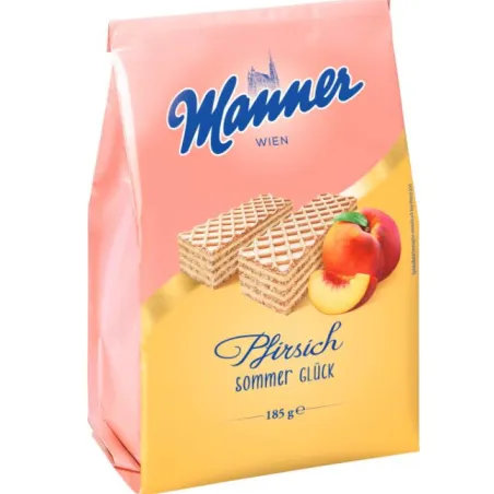 MANNER WAFLE Z KREMEM BRZOSKWINIOWYM 185g