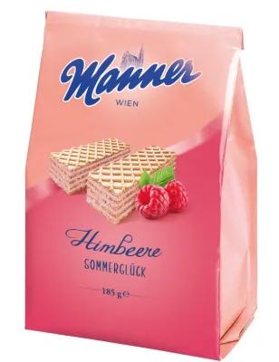 MANNER WAFLE Z KREMEM MALINOWYM 185g
