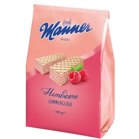 MANNER WAFLE Z KREMEM MALINOWYM 185g