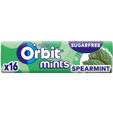 ORBIT MINTS SPEARMINT DROPSY BEZ CUKRU O SMAKU MIĘTOWYM 28g
