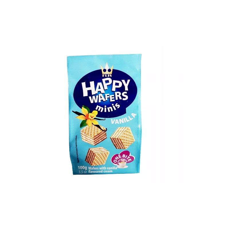 FLIS HAPPY WAFERS MINIS WANILIA 100G