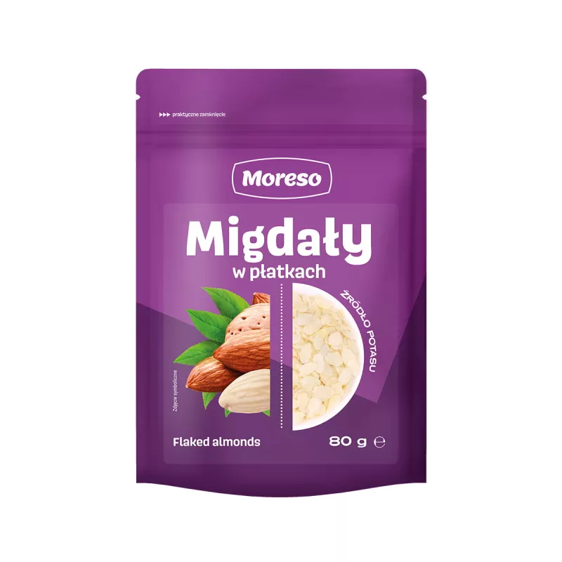 MORESO PŁATKI MIGDAŁOWE MIGDAŁY CIĘTE 80g USA