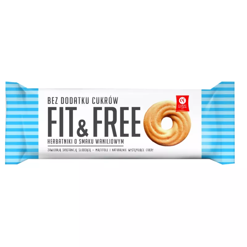 CUKRY NYSKIE FIT&FREE CIASTKA WANILIOWE BEZ CUKRU 120g