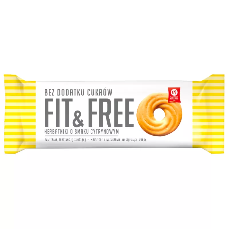 CUKRY NYSKIE FIT&FREE CIASTKA CYTRYNOWE BEZ CUKRU 120 g