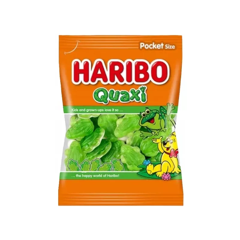 HARIBO QUAXI ŻELKI OWOCOWE Z PIANKĄ ŻABKI 100 g HARIBO QUAXI ŻELKI OWOCOWE Z PIANKĄ ŻABKI 100 g