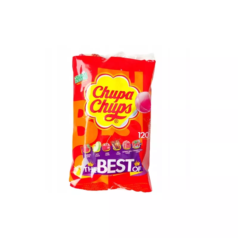 CHUPA CHUPS LIZAKI MIX SMAKÓW OWOCOWE, MLECZNE I COLA 120 szt