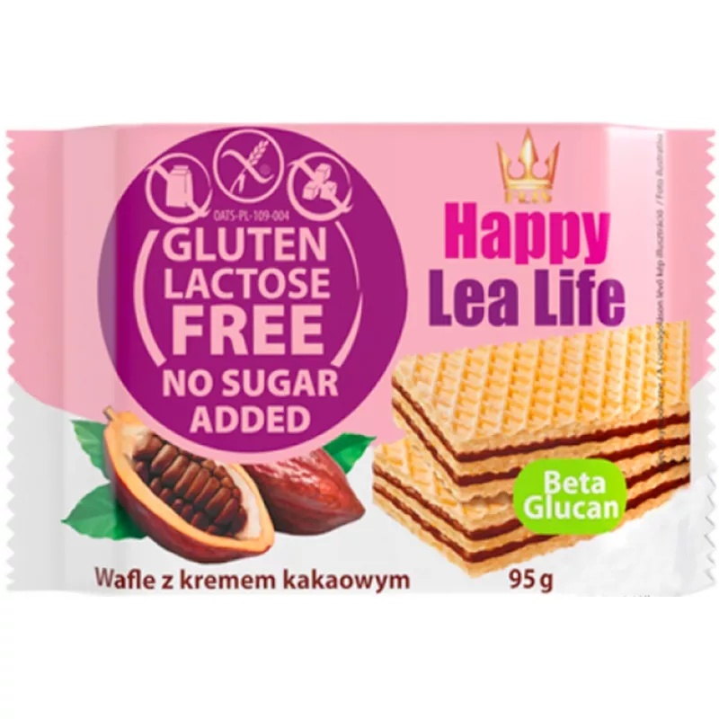 FLIS HAPPY LEA LIFE WAFLE KAKAOWE BEZ GLUTENU 95g FLIS HAPPY LEA LIFE WAFLE KAKAOWE BEZ GLUTENU 95g