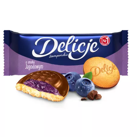 DELICJE SZAMPAŃSKIE JAGODOWE Ciastka biszkopt 147g