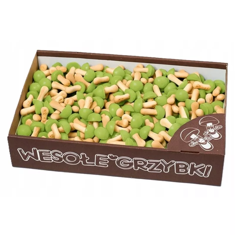 WESOŁE GRZYBKI PISTACJOWE HERBATNIKI Z POLEWĄ PISTACJOWĄ 1KG MAVESPA WESOŁE GRZYBKI PISTACJOWE HERBATNIKI Z POLEWĄ PISTACJOWĄ 1KG MAVESPA