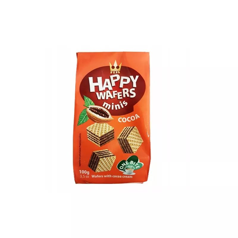 FLIS HAPPY WAFERS MINIS KAKAO WAFELKI KAKAOWE 100g