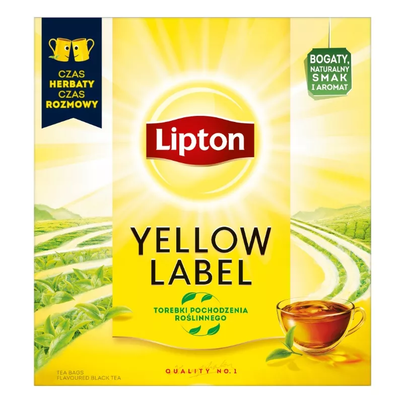 LIPTON YELLOW LABEL HERBATA CZARNA W TOREBKACH 100 szt 200g
