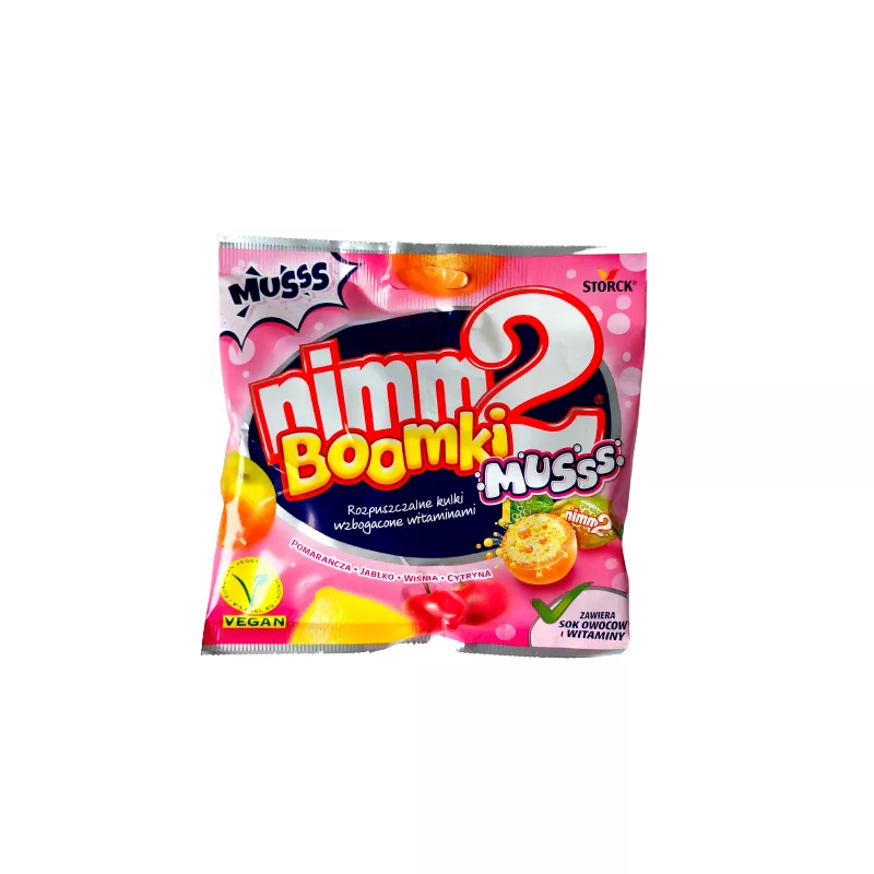 NIMM2 BOOMKI MUSS CUKIERKI OWOCOWE VEGAN 90g NIMM2 BOOMKI MUSS CUKIERKI OWOCOWE VEGAN 90g