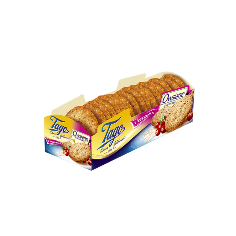 TAGO CIASTKA OWSIANE Z ŻURAWINĄ 185g